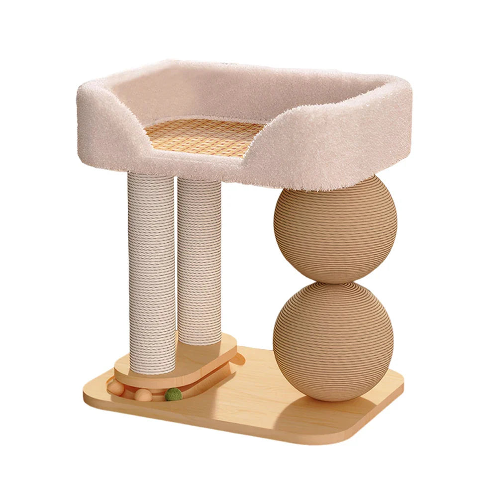 Cat Climbing Frame with Sisal Ball Cat Jumping Platform Wear Resist Integrated Sisal Bed Pet Supplies Climbing Frame